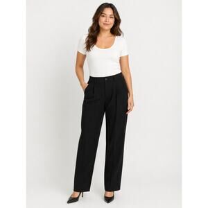 LR1300 Briggs Black Dress Pants Womens Size 12 Straight Leg Career Workwear